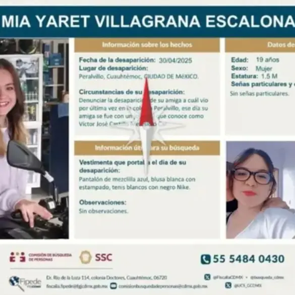 Mía Yaret desapareció en Peralvillo tras acudir a una cita con un hombre que conoció en redes