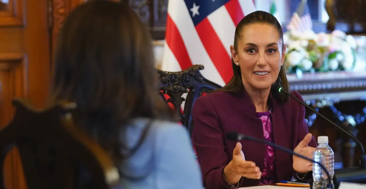 Claudia Sheinbaum recibió a Kristi Noem el pasado 28 de marzo en Palacio Nacional. X: @Claudiashein.