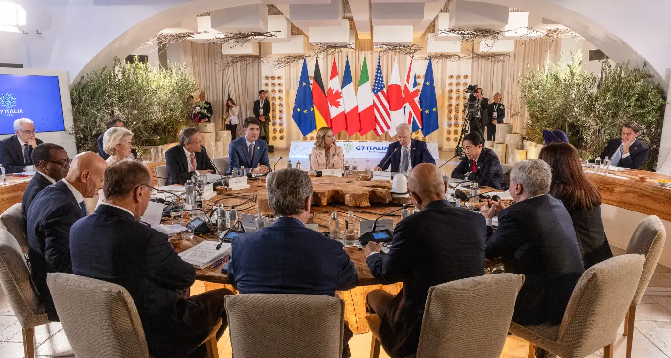 El G7 reúne a los líderes de líderes de Estados Unidos, Canadá, Francia, Italia, Reino Unido, Alemania y Japón. X: G7.