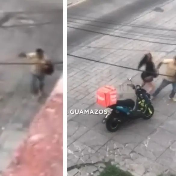 "¿Quién es?": Novia golpea a repartidor de comida por haber volteado a ver a otra mujer