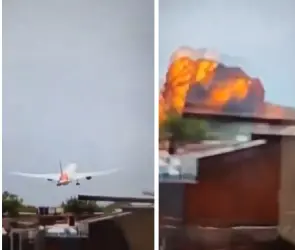Captan momento en que se estrella el avión de Air India tras despegar rumbo a Londres
