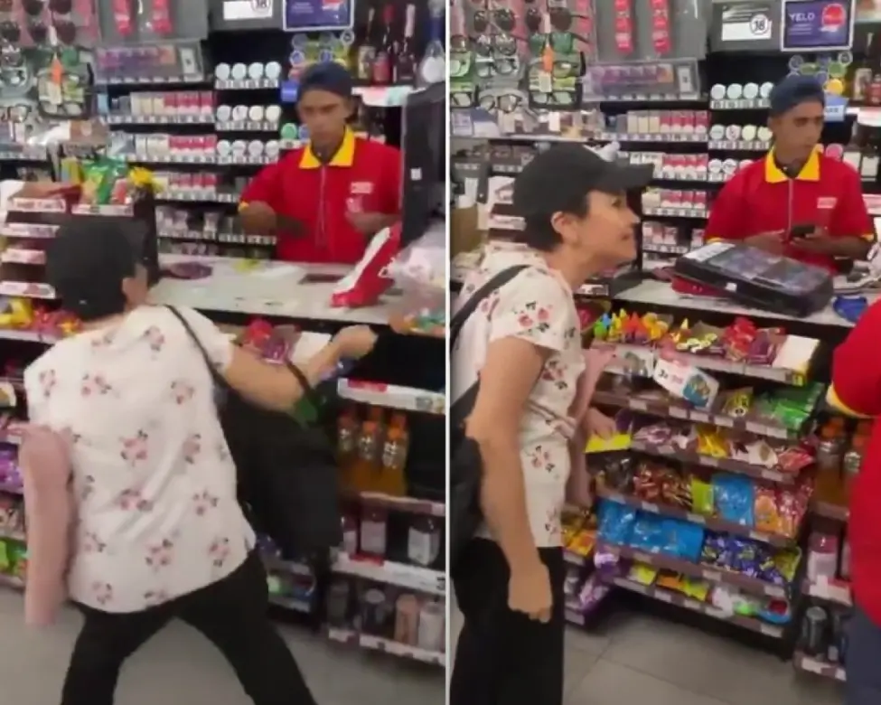 La agresión ocurrió porque los empleados no podían realizar la operación durante un corte de caja.  Captura de pantalla