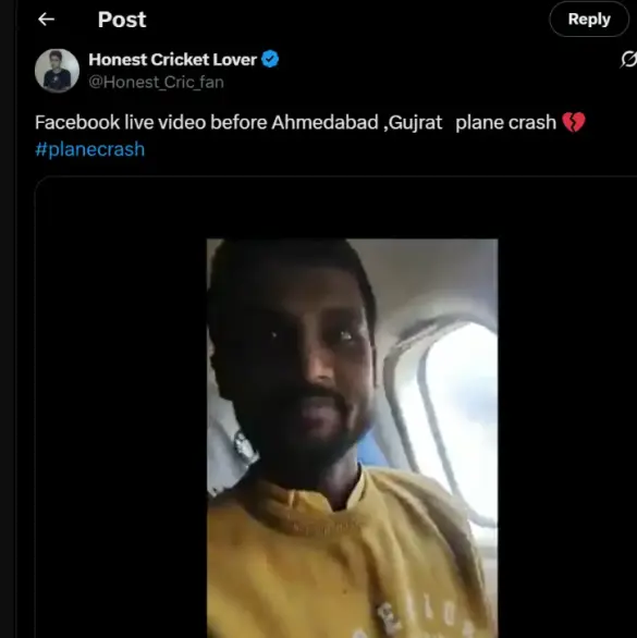 Lo que sabemos de la transmisión en vivo del pasajero al momento del choque del avión en India