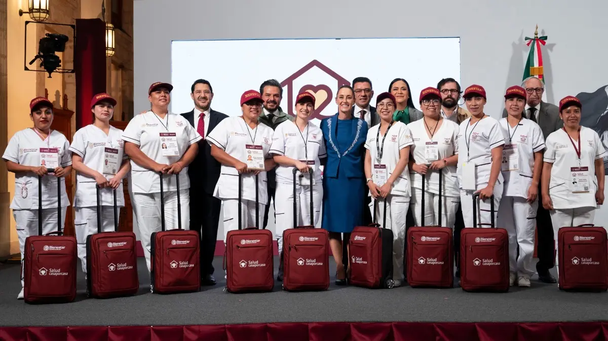 La presidenta Claudia Sheinbaum dio el banderazo del programa Salud Casa por Casa. Presidencia.