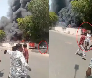 Nuevo video muestra al sobreviviente del Air India caminando mientras el avión arde tras él