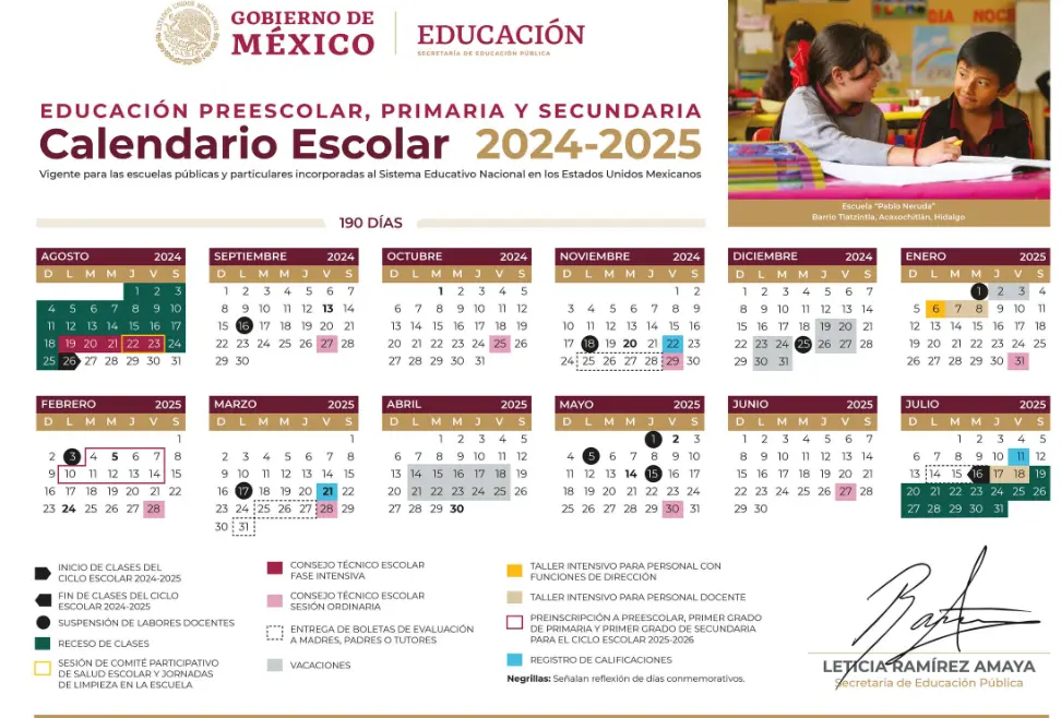 El resto de los estados permanece con las fechas del calendario oficial. SEP.