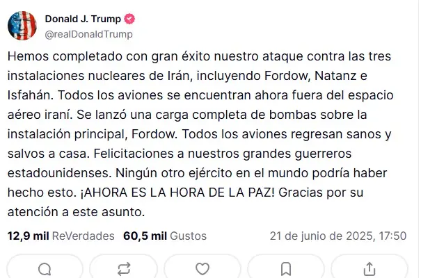 Donald Trump ataca bases nucleares de Irán Especial