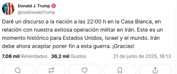 Donald Trump ataca bases nucleares de Irán Especial