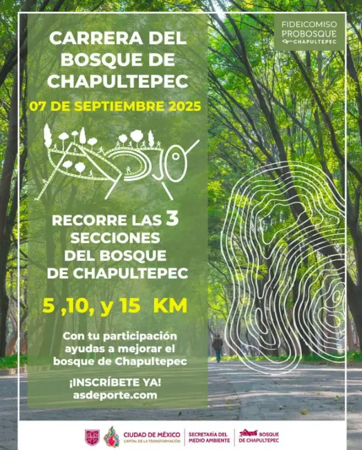 La ruta abarca las tres secciones del Bosque de Chapultepec. Facebook.
