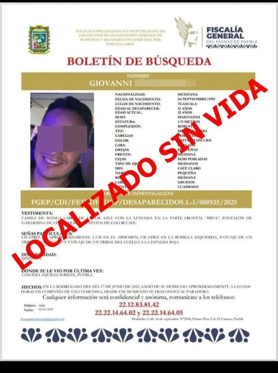 Encuentran cuerpo sin vida de Giovanni Díaz Denicia Especial