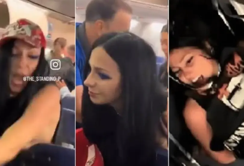 Leanna jaló del cabello a otra pasajera, la insultó repetidamente. Leanna jaló del cabello a otra pasajera, la insultó repetidamente.