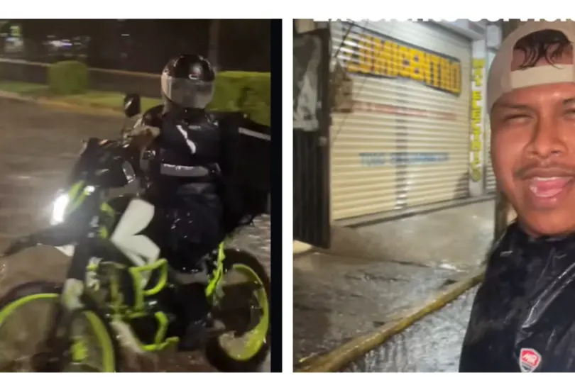 ¿Por qué no te hiciste un huevo?: repartidor se vuelve viral por entregar pizza con humor bajo la lluvia ¿Por qué no te hiciste un huevo?: repartidor se vuelve viral por entregar pizza con humor bajo la lluvia