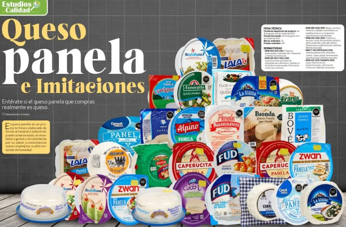 Profeco analizó marcas de queso panela. Profeco.