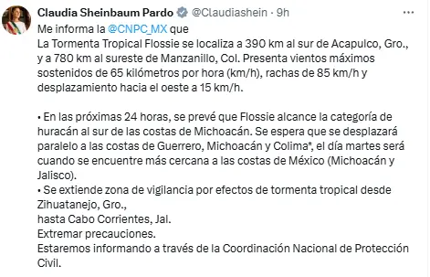 La presidenta Sheinbaum hizo un llamado durante la madrugada. X.