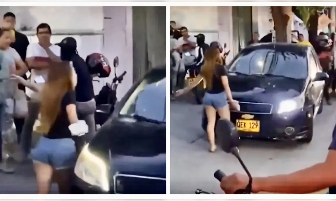  Joven destruye auto de su padre tras verlo con otra mujer en Santa Marta | VIDEO 