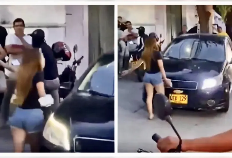 Joven destruye auto de su padre tras verlo con otra mujer en Santa Marta | VIDEO