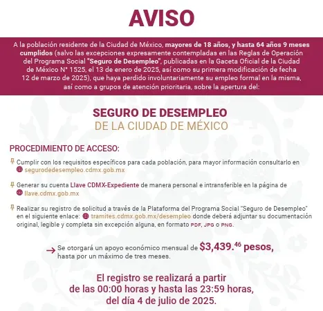 Seguro de desempleo CDMX Especial