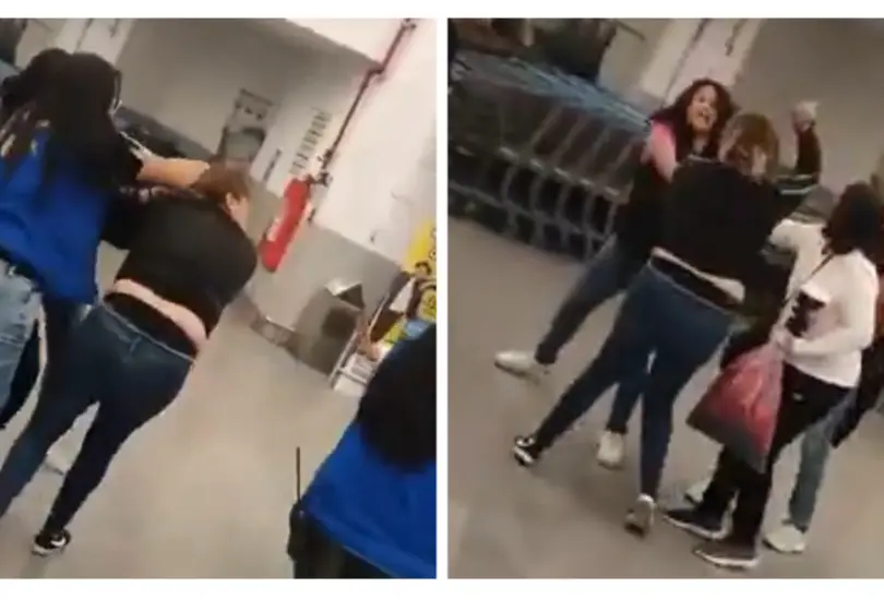 Trabajadoras de Walmart se enfrentan a golpes con presuntas farderas en Tlalpan | VIDEO Trabajadoras de Walmart se enfrentan a golpes con presuntas farderas en Tlalpan | VIDEO