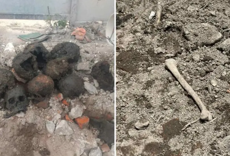 Los restos humanos podrían pertenecer a un panteón del siglo XIX. Los restos humanos podrían pertenecer a un panteón del siglo XIX.