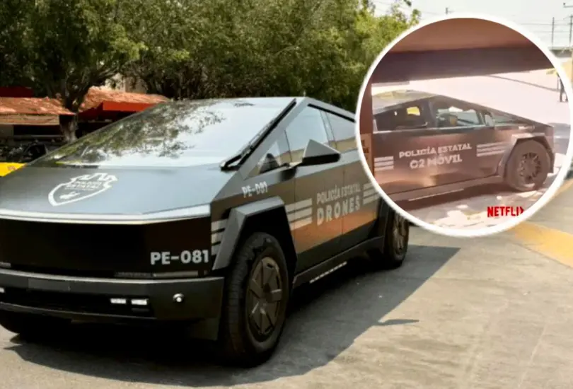 Captan a policías usando patrulla Cybertruck para ver Netflix en pleno turno Captan a policías usando patrulla Cybertruck para ver Netflix en pleno turno
