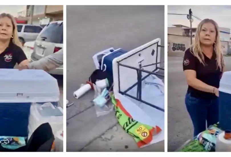 Mujer tira puesto de tamales porque no pod&iacute;a sacar su auto del estacionamiento