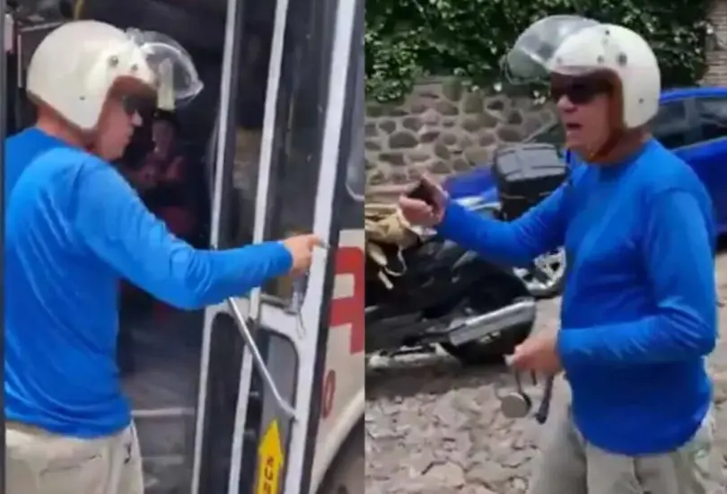 El hombre fue apodado "Lord Gringo" tras negarse a mover su motocicleta y bloquear el paso de un camión en Chapala.