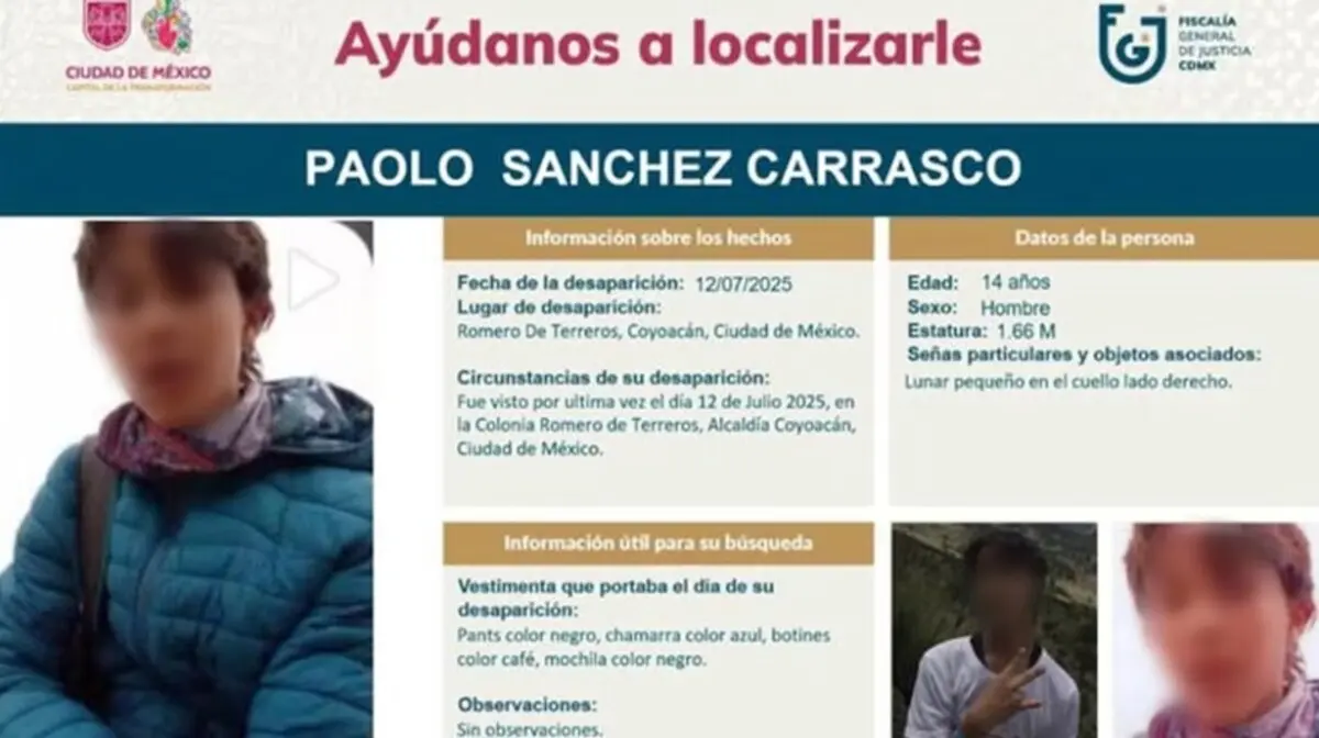  Paolo había sido reportado como desaparecido. 