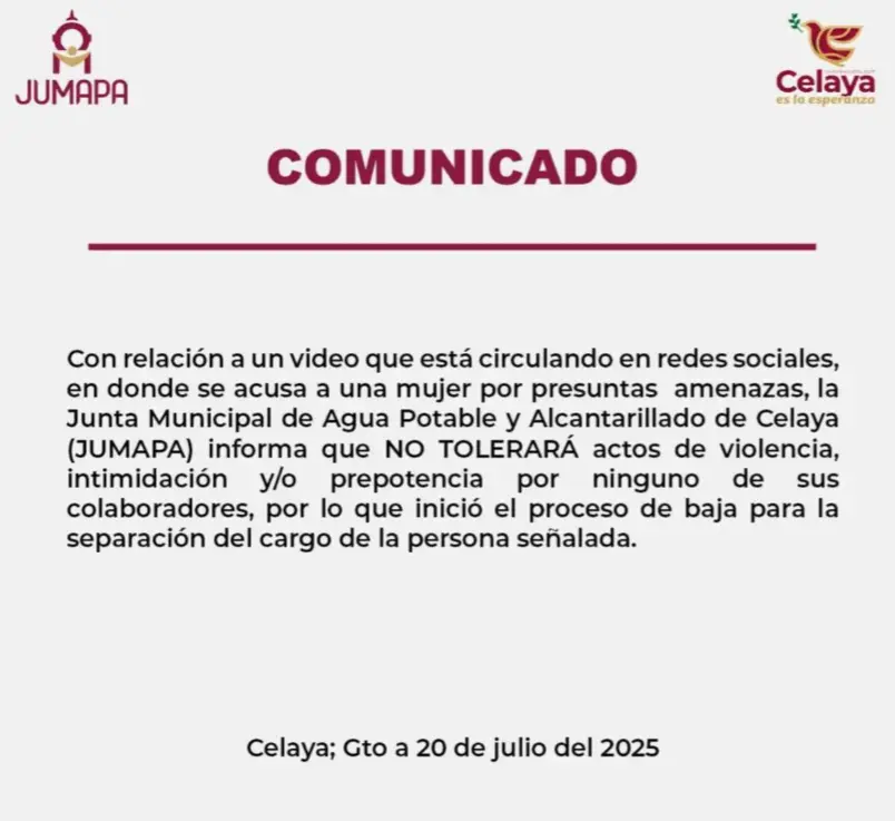 La mujer fue separada de su cargo. Especial