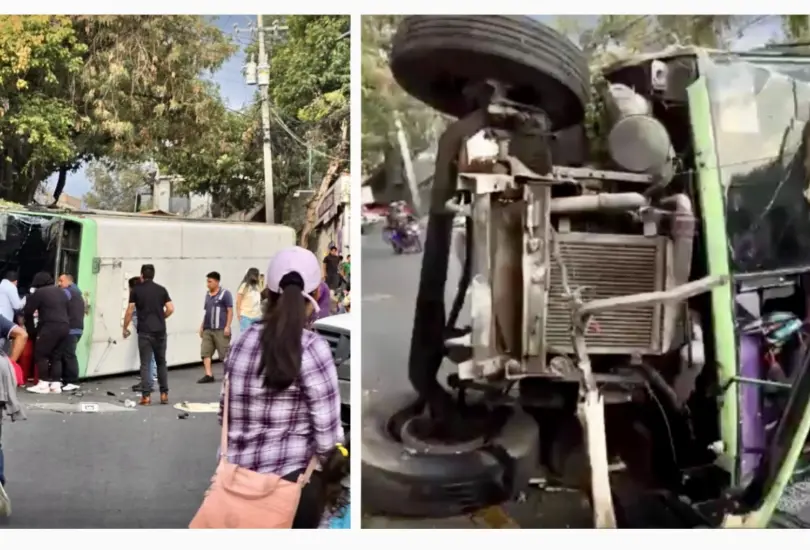 Así fue la impactante volcadura de un camión que dejó 19 heridos en Xochimilco
