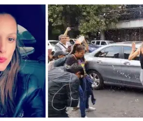 Termina audiencia de Ximena Pichel, alias "Lady Racista"; le arrojan agua al salir del tribunal