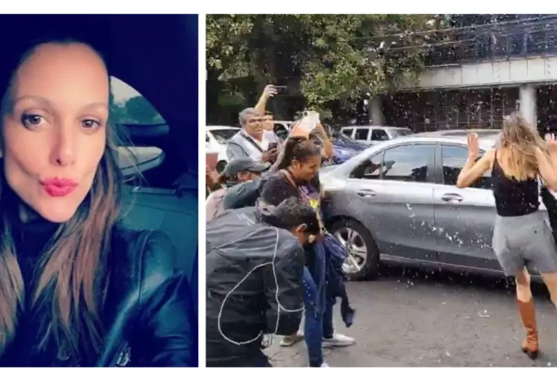 Termina audiencia de Ximena Pichel, alias "Lady Racista"; le arrojan agua al salir del tribunal
