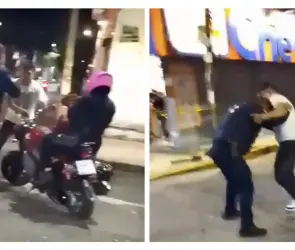 Policía y motociclista protagonizan pelea en calles de la Cuauhtémoc | VIDEO