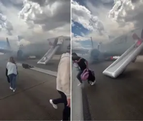 Así evacuaron el avión en llamas de American Airlines en el aeropuerto de Denver