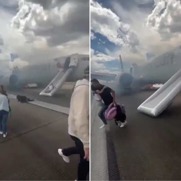 Así evacuaron el avión en llamas de American Airlines en el aeropuerto de Denver
