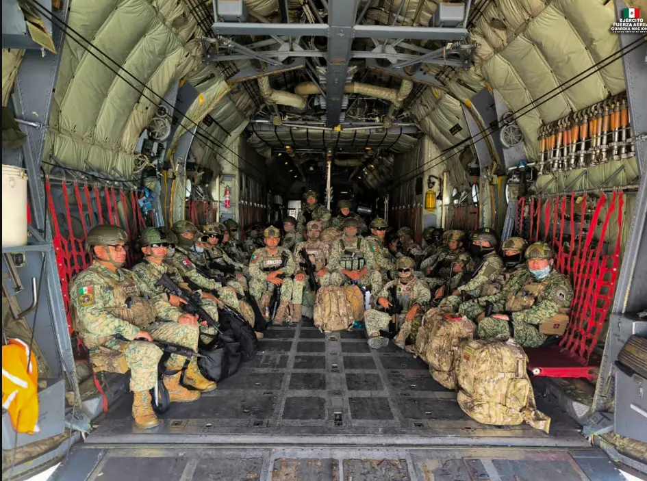 Con este contingente, suman ya mil 890 elementos movilizados en seis días para reforzar la seguridad en la región. Secretaría de la Defensa Nacional.