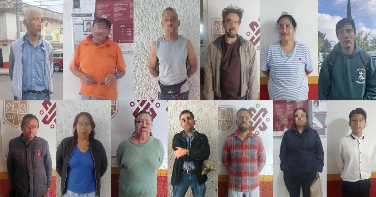 Fueron 13 los detenidos. Alcaldía Cuauhtémoc.