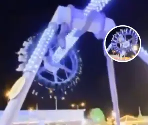 Pánico en el aire: juego mecánico se parte en dos con gente a bordo; "es aterrador"