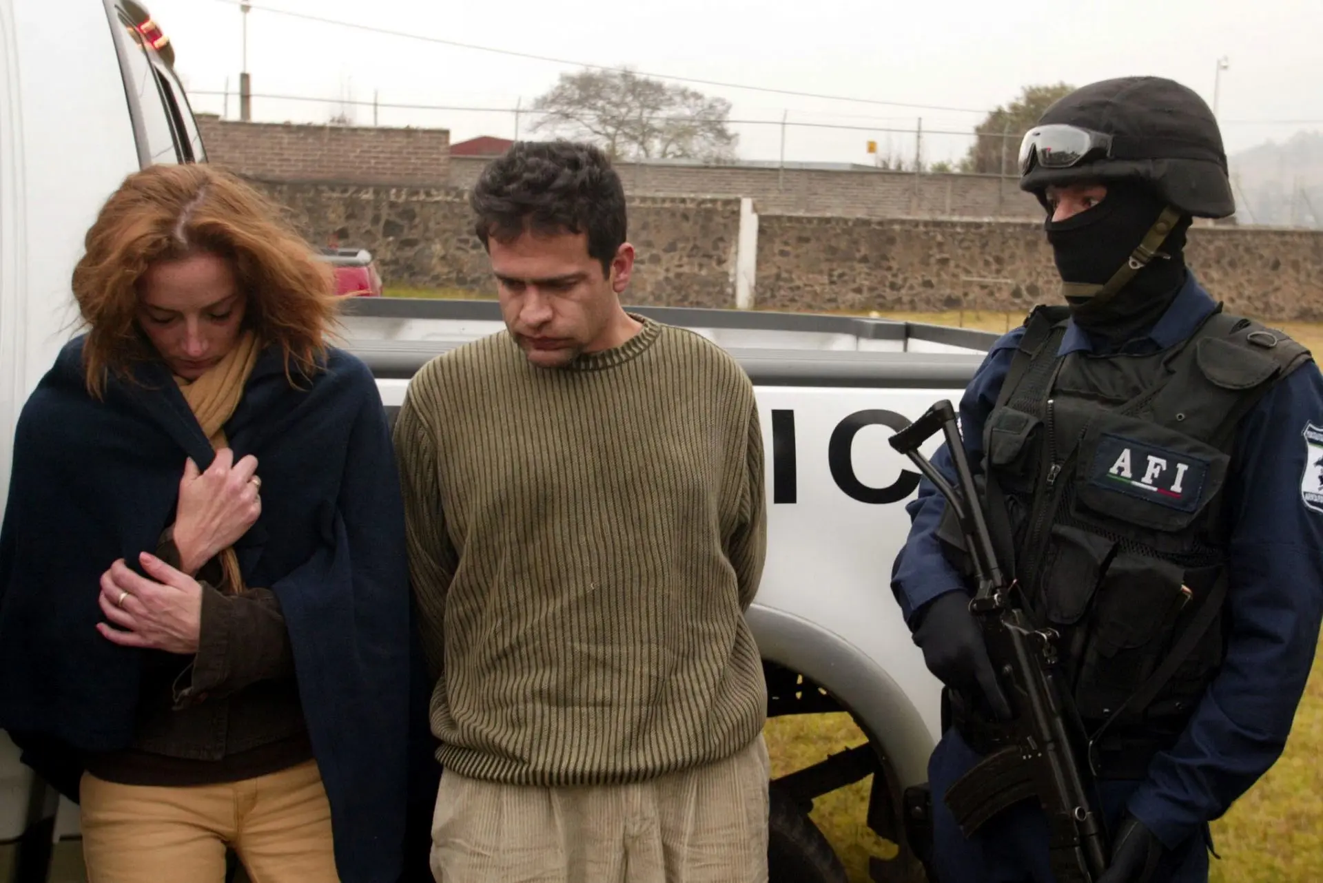 El momento de la detención de Israel Vallarta y Florence Cassez. Cuartoscuro.