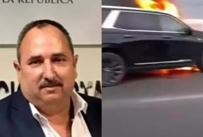 El auto del fiscal de Tamaulipas explotó mientras circulaba en Reynosa.