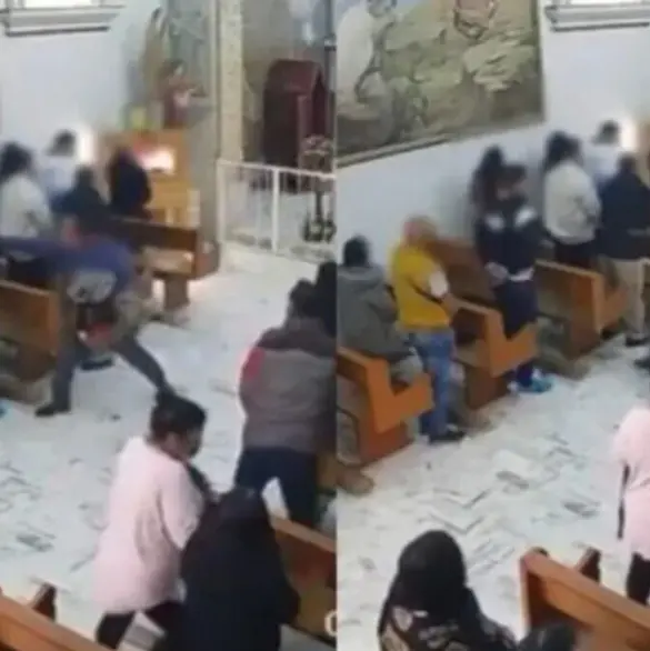 Con cuchillo en mano y frente al altar: Sujeto intenta apuñalar a otro en plena misa en Edomex