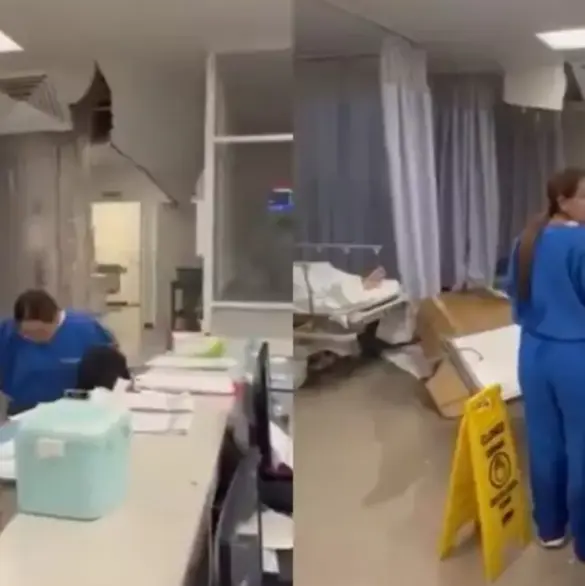 Techo de urgencias colapsa en el Hospital de Alta Especialidad de Ixtapaluca; VIDEO muestra a paciente en riesgo 