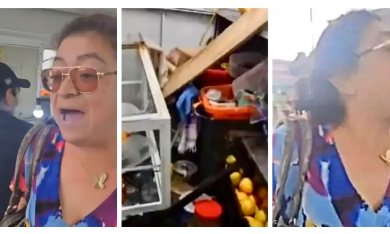  “Lady Chupitos” destroza puesto de jugos porque no le pusieron alcohol | VIDEO 