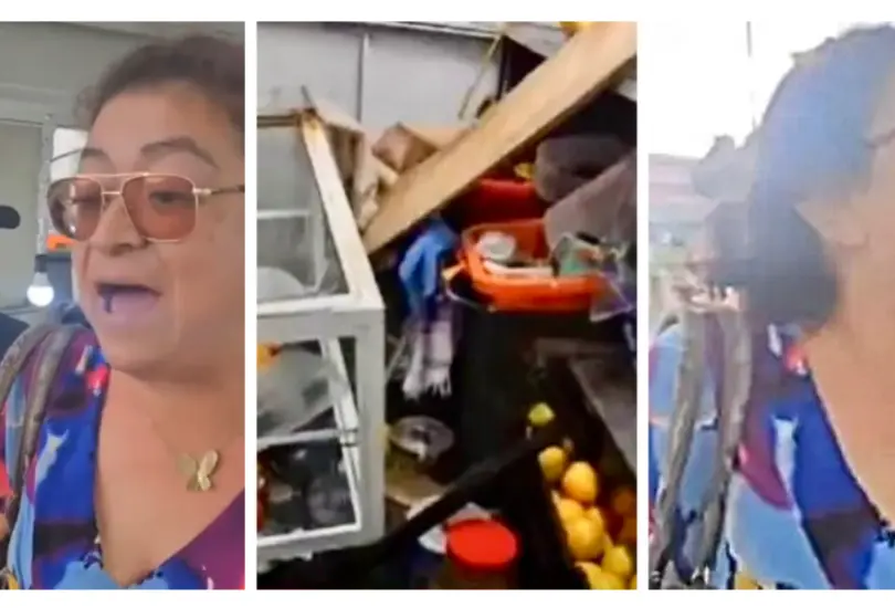“Lady Chupitos” destroza puesto de jugos porque no le pusieron alcohol | VIDEO