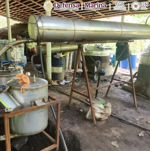 Harfuch confirma megadecomiso de metanfetamina en narcolaboratorio de Chiapas y Guerrero