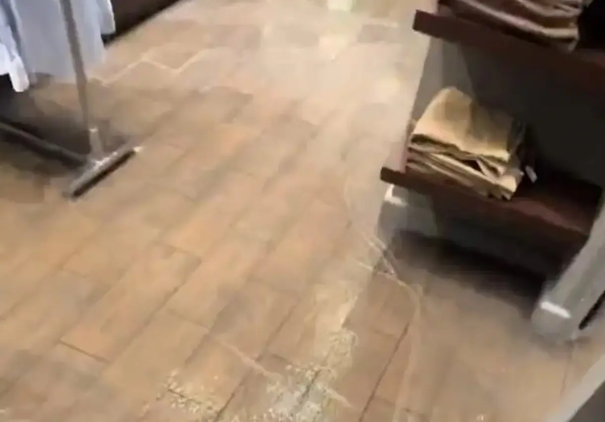 Algunas tiendas departamentales también se inundaron.