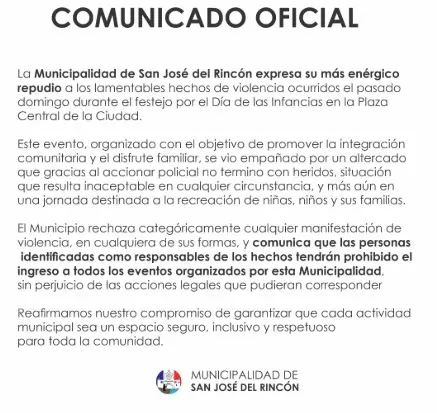 Comunicado de las autoridades Especial