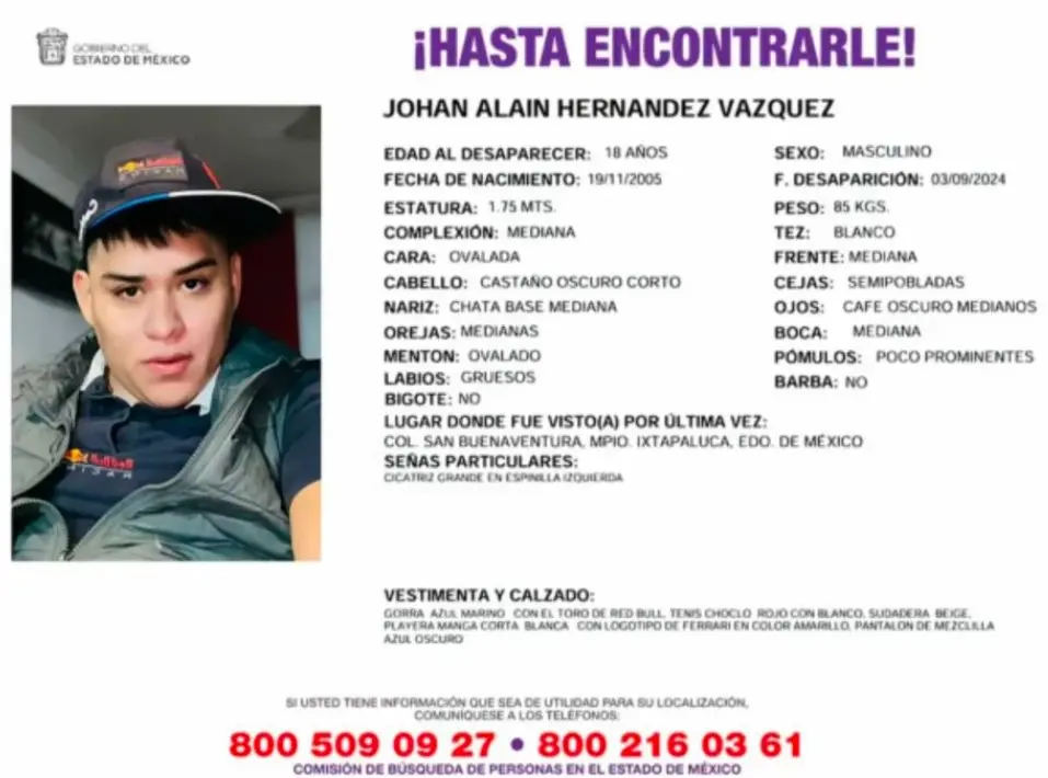 El joven de 18 años desapareció tras salir con un amigo. Especial