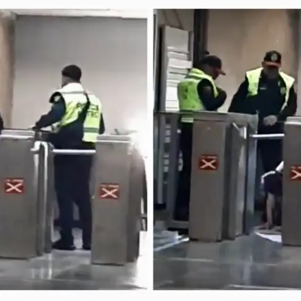Captan a policías de la PBI agrediendo a un hombre en el Metro de la CDMX