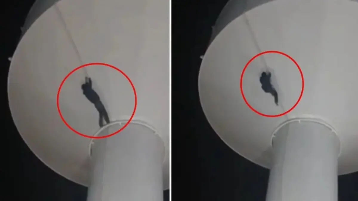  El momento de la caída quedó grabado en un video. 
 