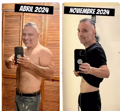 El músico registró su proceso de pérdida de peso. Instagram.